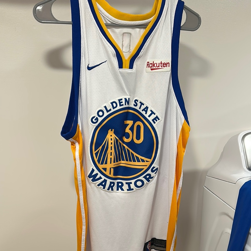 Curry Nike White and Blue Game Jersey
